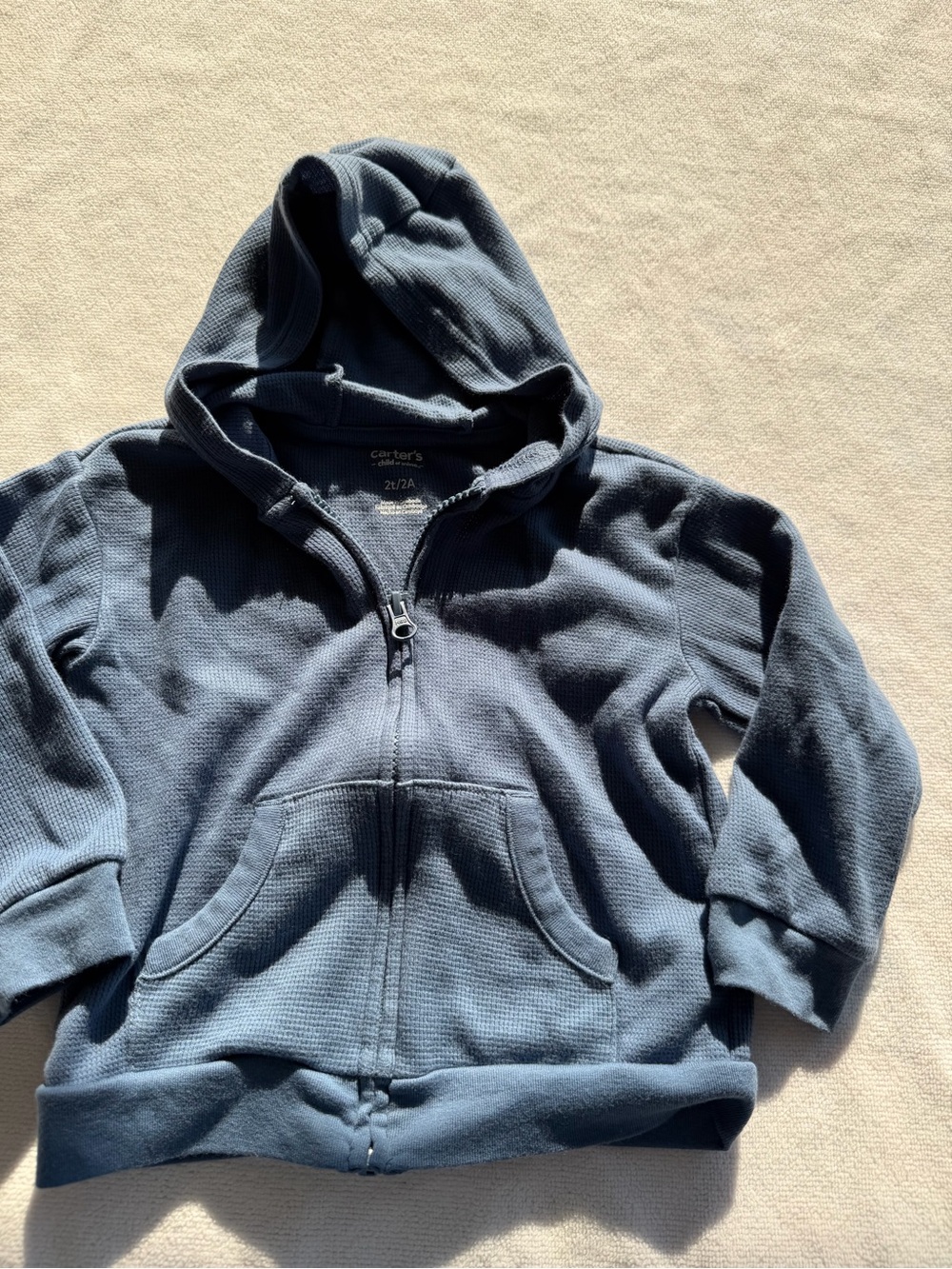 Carter's Navy Blue Hooded Zip-Up Jacket 2T